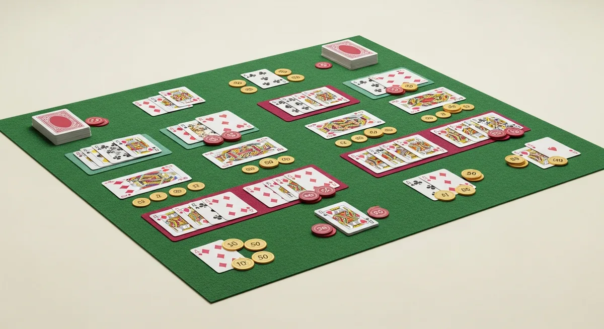 Rummy points and card values scoring chart with cards arranged in melds